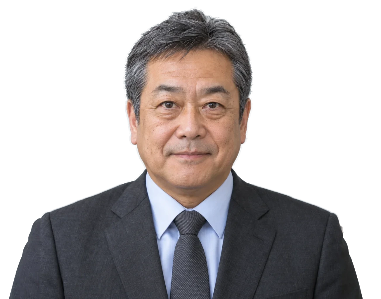 顧客役の部長（笑顔）